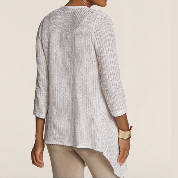 Chico’s Traveler White Knit Tilly Cardigan Jacket - Picture 3 of 7